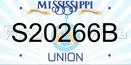 S20266B Mississippi License Plate