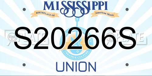 S20266S Mississippi License Plate