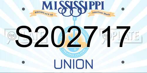 S202717 Mississippi License Plate
