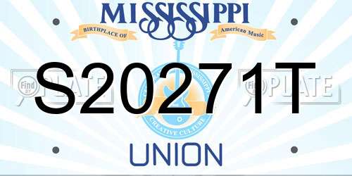 S20271T Mississippi License Plate