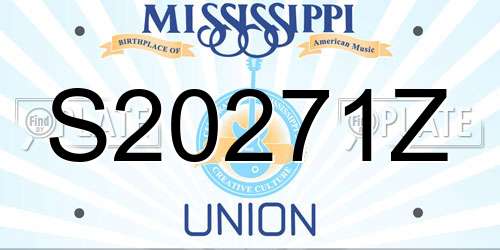 S20271Z Mississippi License Plate