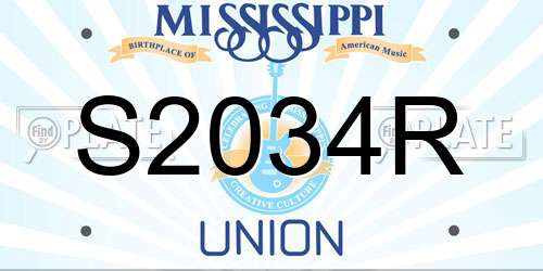 S2034R Mississippi License Plate