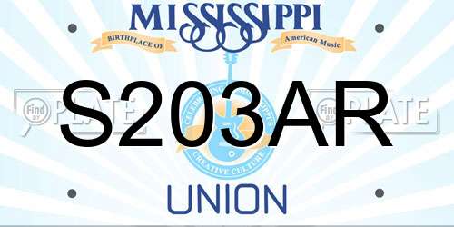 S203AR Mississippi License Plate
