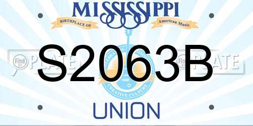 S2063B Mississippi License Plate
