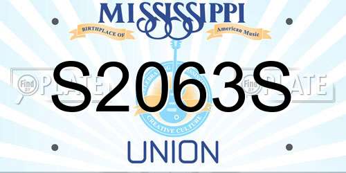 S2063S Mississippi License Plate