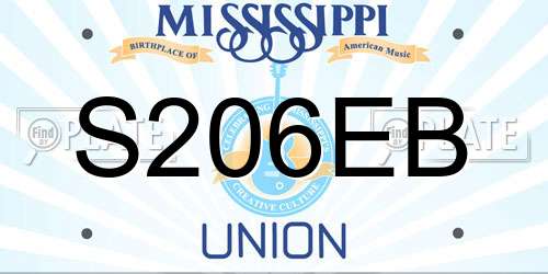 S206EB Mississippi License Plate