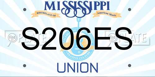 S206ES Mississippi License Plate
