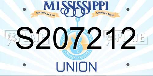 S207212 Mississippi License Plate