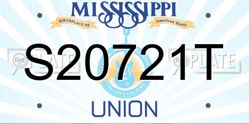 S20721T Mississippi License Plate