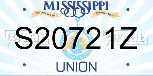 S20721Z Mississippi License Plate