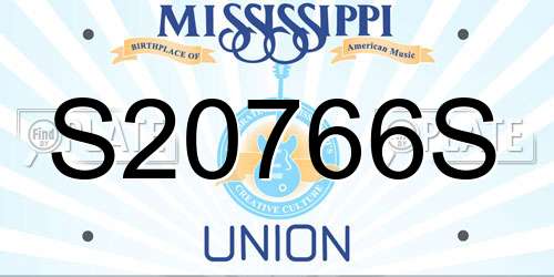 S20766S Mississippi License Plate