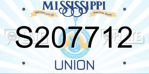 S207712 Mississippi License Plate