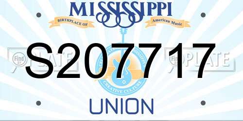 S207717 Mississippi License Plate