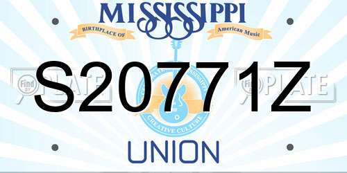 S20771Z Mississippi License Plate