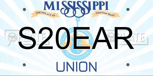 S20EAR Mississippi License Plate