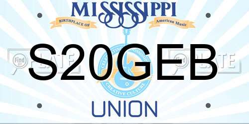 S20GEB Mississippi License Plate