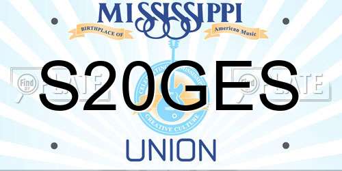 S20GES Mississippi License Plate