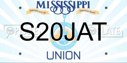 S20JAT Mississippi License Plate