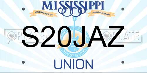 S20JAZ Mississippi License Plate