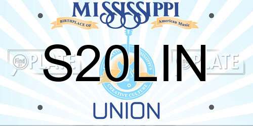 S20LIN Mississippi License Plate