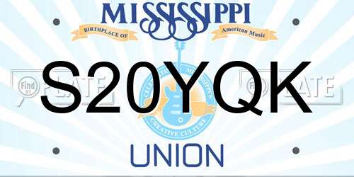 S20YQK Mississippi License Plate
