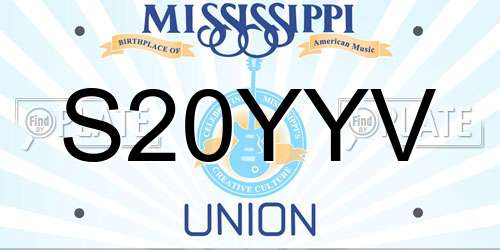 S20YYV Mississippi License Plate