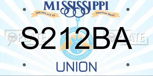 S212BA Mississippi License Plate