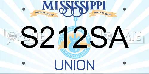 S212SA Mississippi License Plate