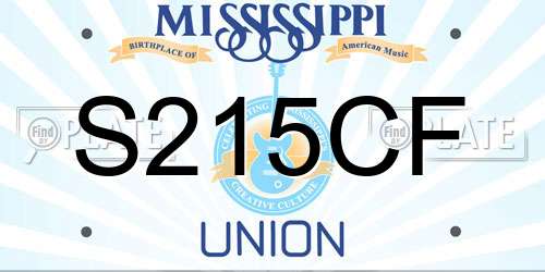 S215CF Mississippi License Plate