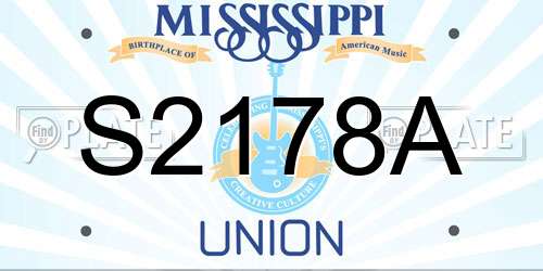 S2178A Mississippi License Plate