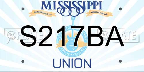 S217BA Mississippi License Plate