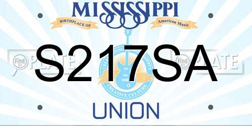 S217SA Mississippi License Plate