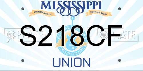 S218CF Mississippi License Plate