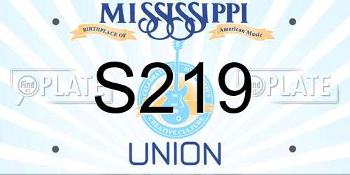 S219 Mississippi License Plate