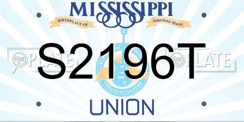 S2196T Mississippi License Plate