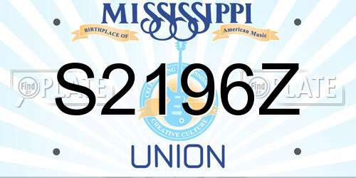 S2196Z Mississippi License Plate