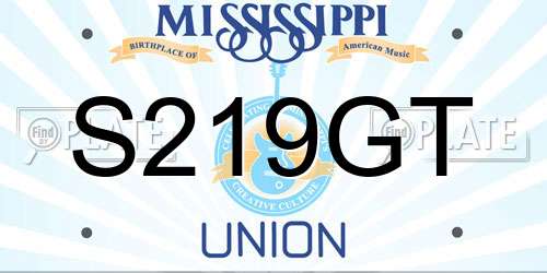 S219GT Mississippi License Plate