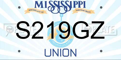 S219GZ Mississippi License Plate