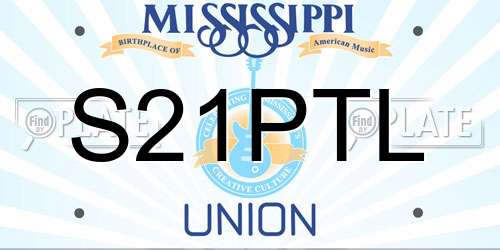 S21PTL Mississippi License Plate