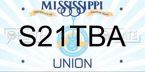 S21TBA Mississippi License Plate