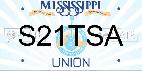 S21TSA Mississippi License Plate