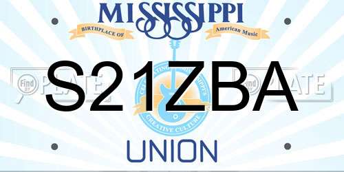 S21ZBA Mississippi License Plate