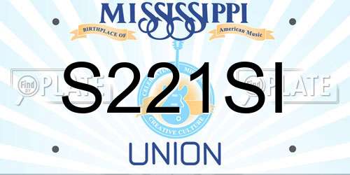 S221SI Mississippi License Plate