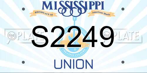 S2249 Mississippi License Plate