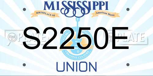 S2250E Mississippi License Plate