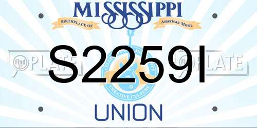 S2259I Mississippi License Plate