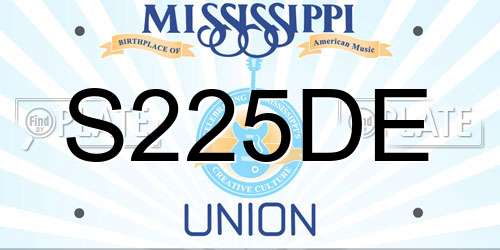S225DE Mississippi License Plate