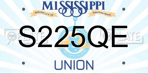 S225QE Mississippi License Plate