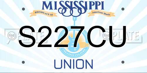 S227CU Mississippi License Plate