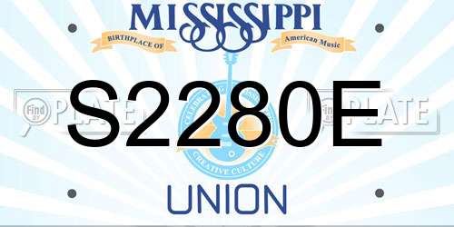 S2280E Mississippi License Plate